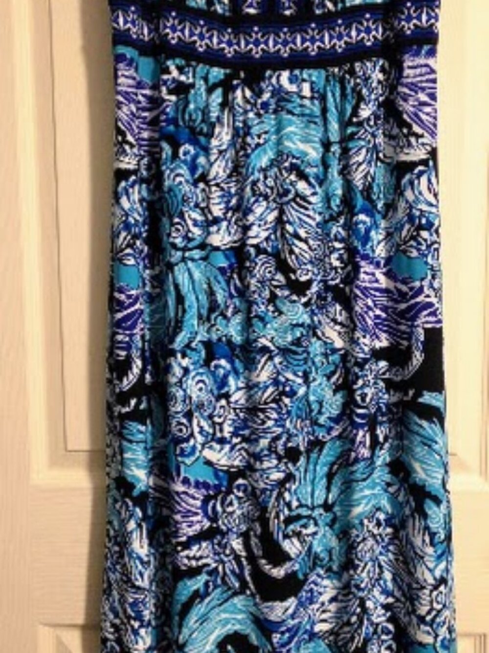 Trulli Blue Paisley Sleeveless Maxi Dress Size XL